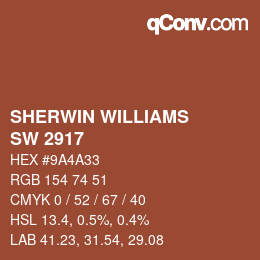 颜色代码: SHERWIN WILLIAMS<br>SW 2917 - Clay Pot | qconv.com