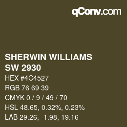 颜色代码: SHERWIN WILLIAMS<br>SW 2930 - Marsh Fern | qconv.com
