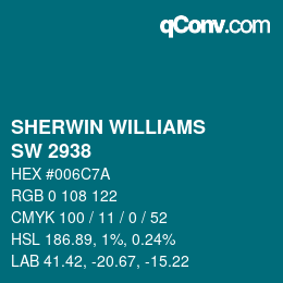 Farbcode: SHERWIN WILLIAMS<br>SW 2938 - Mosaic Tile | qconv.com