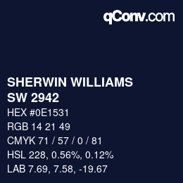 Color code: SHERWIN WILLIAMS<br>SW 2942 - Liberty Blue | qconv.com