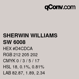 Color code: SHERWIN WILLIAMS<br>SW 6008 - Individual White | qconv.com