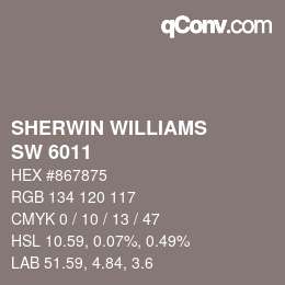 カラーコード: SHERWIN WILLIAMS<br>SW 6011 - Chinchilla | qconv.com