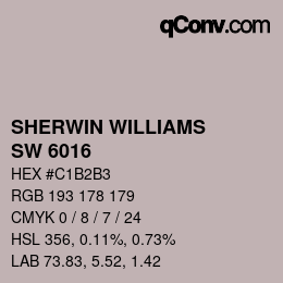 颜色代码: SHERWIN WILLIAMS<br>SW 6016 - Chaise Mauve | qconv.com
