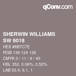カラーコード: SHERWIN WILLIAMS<br>SW 6018 - Enigma | qconv.com