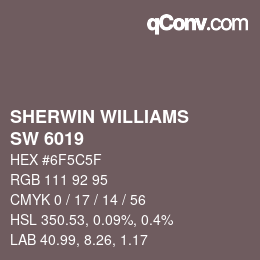 颜色代码: SHERWIN WILLIAMS<br>SW 6019 - Poetry Plum | qconv.com