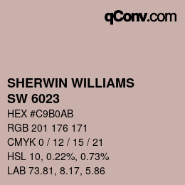 颜色代码: SHERWIN WILLIAMS<br>SW 6023 - Insightful Rose | qconv.com