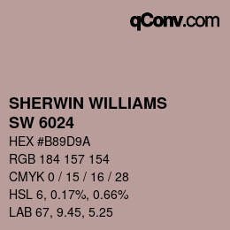 颜色代码: SHERWIN WILLIAMS<br>SW 6024 - Dressy Rose | qconv.com