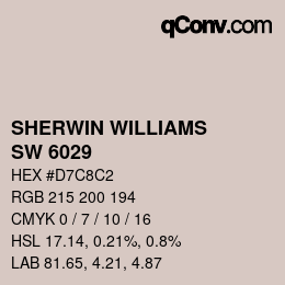 カラーコード: SHERWIN WILLIAMS<br>SW 6029 - White Truffle | qconv.com