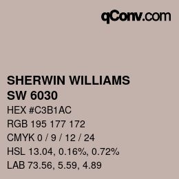 颜色代码: SHERWIN WILLIAMS<br>SW 6030 - Artistic Taupe | qconv.com