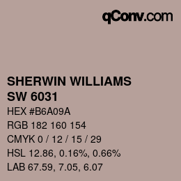 カラーコード: SHERWIN WILLIAMS<br>SW 6031 - Glamour | qconv.com