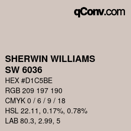 颜色代码: SHERWIN WILLIAMS<br>SW 6036 - Angora | qconv.com