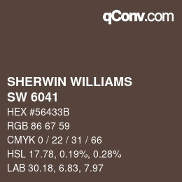 カラーコード: SHERWIN WILLIAMS<br>SW 6041 - Otter | qconv.com