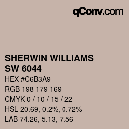 颜色代码: SHERWIN WILLIAMS<br>SW 6044 - Doeskin | qconv.com