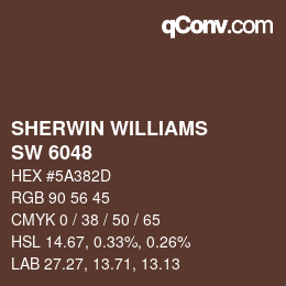 Color code: SHERWIN WILLIAMS<br>SW 6048 - Terra Brun | qconv.com