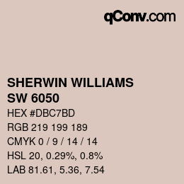 颜色代码: SHERWIN WILLIAMS<br>SW 6050 - Abalone Shell | qconv.com