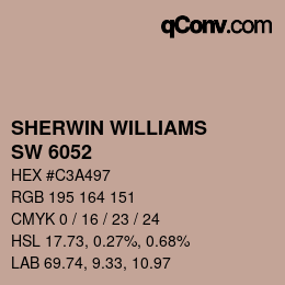 Color code: SHERWIN WILLIAMS<br>SW 6052 - Sandbank | qconv.com