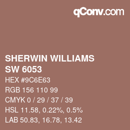 颜色代码: SHERWIN WILLIAMS<br>SW 6053 - Reddened Earth | qconv.com