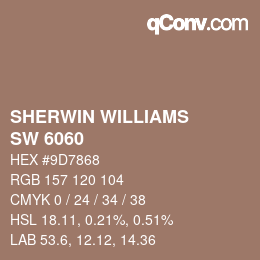 颜色代码: SHERWIN WILLIAMS<br>SW 6060 - Moroccan Spice | qconv.com