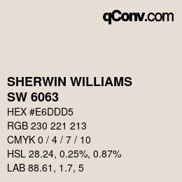 カラーコード: SHERWIN WILLIAMS<br>SW 6063 - Nice White | qconv.com