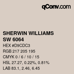 颜色代码: SHERWIN WILLIAMS<br>SW 6064 - Reticence | qconv.com