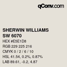 カラーコード: SHERWIN WILLIAMS<br>SW 6070 - Heron Plume | qconv.com