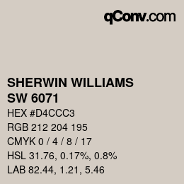 颜色代码: SHERWIN WILLIAMS<br>SW 6071 - Popular Gray | qconv.com