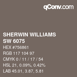 颜色代码: SHERWIN WILLIAMS<br>SW 6075 - Garret Gray | qconv.com