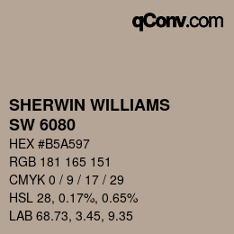 颜色代码: SHERWIN WILLIAMS<br>SW 6080 - Utterly Beige | qconv.com