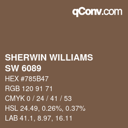 颜色代码: SHERWIN WILLIAMS<br>SW 6089 - Grounded | qconv.com