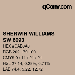 颜色代码: SHERWIN WILLIAMS<br>SW 6093 - Familiar Beige | qconv.com