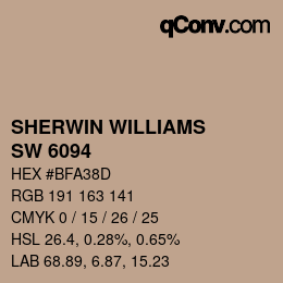 颜色代码: SHERWIN WILLIAMS<br>SW 6094 - Sensational Sand | qconv.com