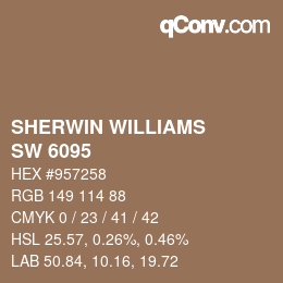 颜色代码: SHERWIN WILLIAMS<br>SW 6095 - Toasty | qconv.com