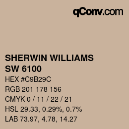 カラーコード: SHERWIN WILLIAMS<br>SW 6100 - Practical Beige | qconv.com