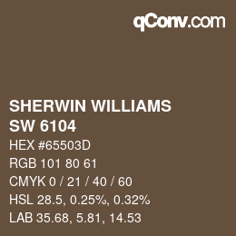 カラーコード: SHERWIN WILLIAMS<br>SW 6104 - Kaffee | qconv.com