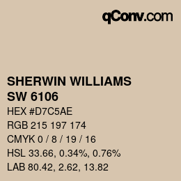 Code couleur: SHERWIN WILLIAMS<br>SW 6106 - Kilim Beige | qconv.com