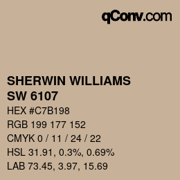 颜色代码: SHERWIN WILLIAMS<br>SW 6107 - Nomadic Desert | qconv.com