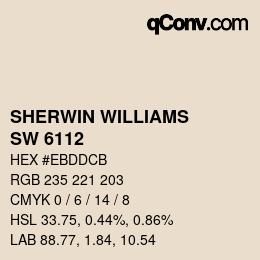 颜色代码: SHERWIN WILLIAMS<br>SW 6112 - Biscuit | qconv.com