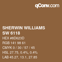 Code couleur: SHERWIN WILLIAMS<br>SW 6118 - Leather Bound | qconv.com