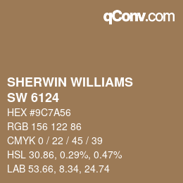 颜色代码: SHERWIN WILLIAMS<br>SW 6124 - Cardboard | qconv.com