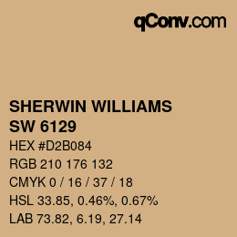 Code couleur: SHERWIN WILLIAMS<br>SW 6129 - Restrained Gold | qconv.com