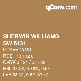 カラーコード: SHERWIN WILLIAMS<br>SW 6131 - Chamois | qconv.com