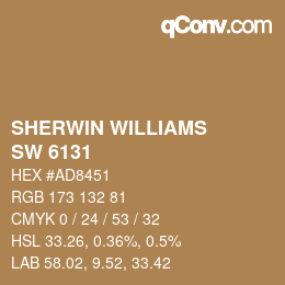 カラーコード: SHERWIN WILLIAMS<br>SW 6131 - Chamois | qconv.com