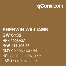 カラーコード: SHERWIN WILLIAMS<br>SW 6132 - Relic Bronze | qconv.com