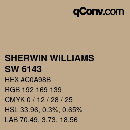 Farbcode: SHERWIN WILLIAMS<br>SW 6143 - Basket Beige | qconv.com