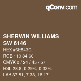 カラーコード: SHERWIN WILLIAMS<br>SW 6146 - Umber | qconv.com