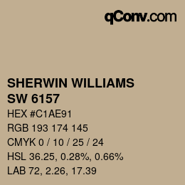 カラーコード: SHERWIN WILLIAMS<br>SW 6157 - Favorite Tan | qconv.com