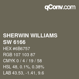 颜色代码: SHERWIN WILLIAMS<br>SW 6166 - Eclipse | qconv.com