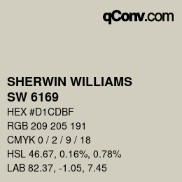 颜色代码: SHERWIN WILLIAMS<br>SW 6169 - Sedate Gray | qconv.com