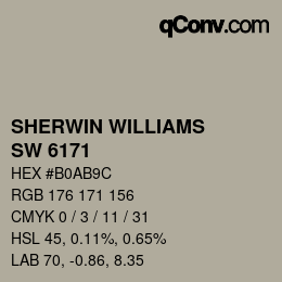 颜色代码: SHERWIN WILLIAMS<br>SW 6171 - Chatroom | qconv.com
