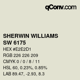 颜色代码: SHERWIN WILLIAMS<br>SW 6175 - Sagey | qconv.com